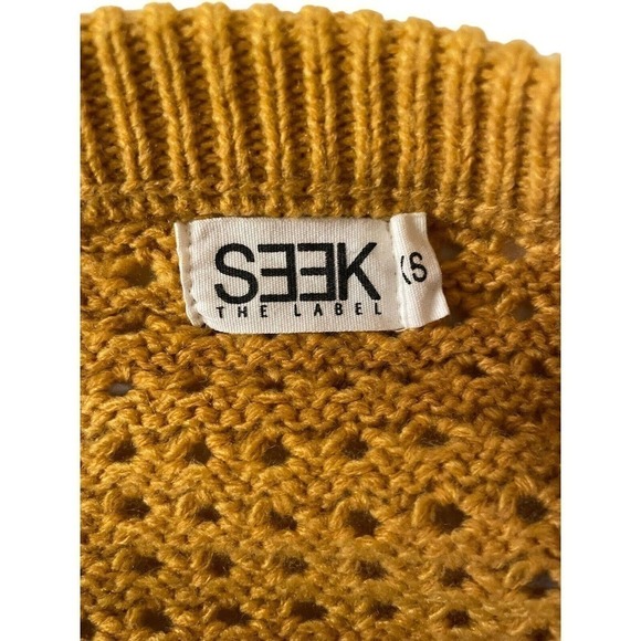 SEEK The Label Cropped Chunky Knit Sweater Gold Oversize XS - Picture 4 of 7